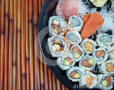 Sushi and Sashimi Platter Stock Photo