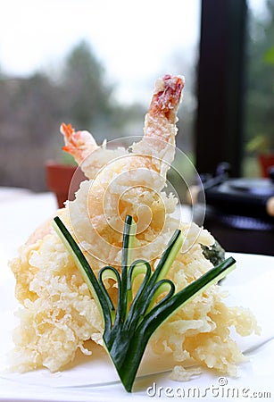 Sushi - Shrimp Tempura Stock Photo