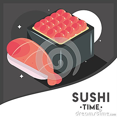 sushi time poster Vector Illustration