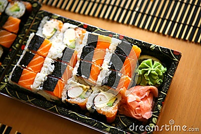 Sushi, traditional japanese food Stock Photo