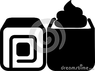 Simple japanese sushi and wasabi icon Vector Illustration