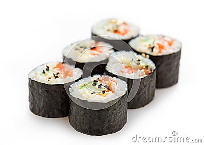 Sushi on white background Stock Photo