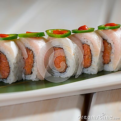 Sushi on a white plate Stock Photo