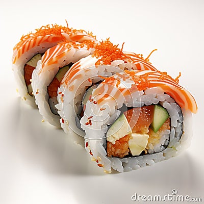 sushi on withe background, AI Generative Stock Photo