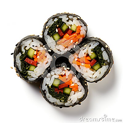 sushi on withe background, AI Generative Stock Photo