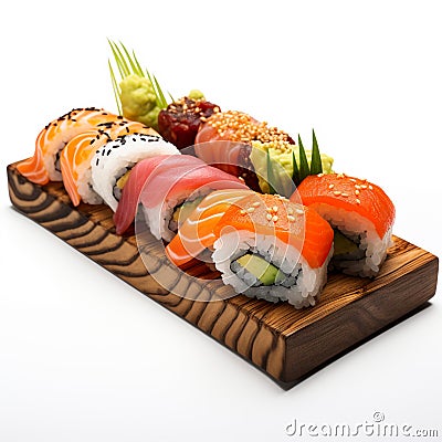 sushi on withe background, AI Generative Stock Photo