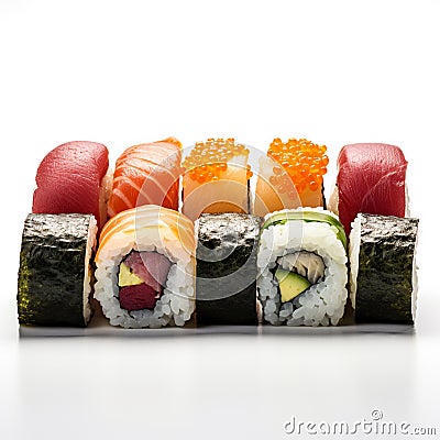 sushi on withe background, AI Generative. Stock Photo