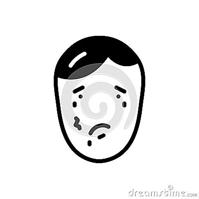Black solid icon for Suspect, doubtful and guess Vector Illustration