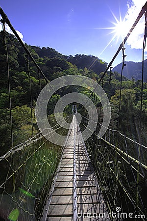 Suspended bridge Stock Photo