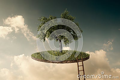Suspended land Stock Photo