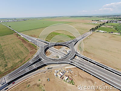 Suspended roundabout, aerial view Stock Photo