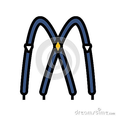 suspenders hipster retro color icon vector illustration Cartoon Illustration