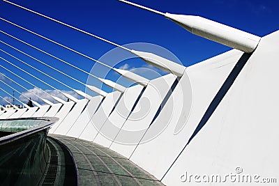 Suspension bridge's fragment. Jerusalem. Editorial Stock Photo