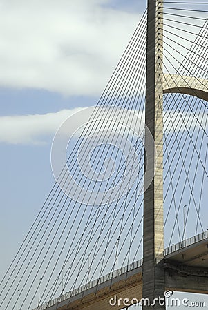 Suspension Bridge Tower Stock Photo