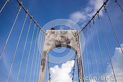 Suspension bridge used cable suspension peg Stock Photo