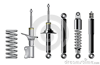 Suspension and Coil Springs Vector Illustration