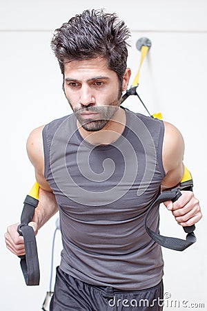 Suspension training Stock Photo