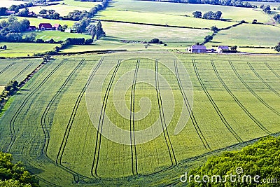 Sussex farmland on a bright sunny day. Stock Photo