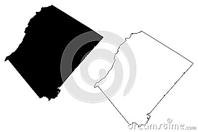 Sussex County, New Jersey U.S. county, United States of America, USA, U.S., US map vector illustration, scribble sketch Sussex Vector Illustration