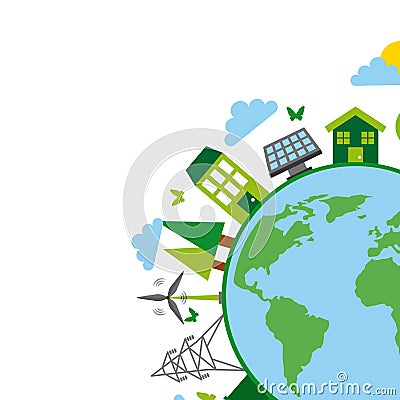 Sustainability and ecology design Vector Illustration