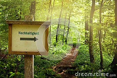 Sustainability - The German Word Nachhaltigkeit Stock Photo