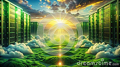 Sustainable Cloud Computing Optimizing Data Center Infrastructure for Environmental Responsibility Stock Photo