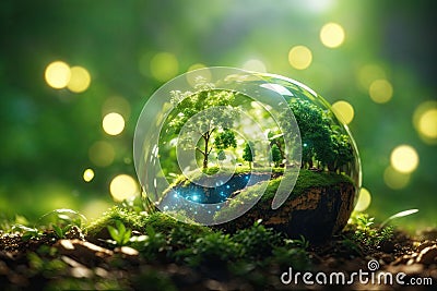 sustainable development Ecology concept bokeh. ai generative Stock Photo