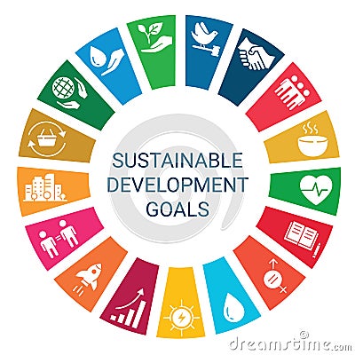Sustainable Development Goals. Flat style icons Vector Illustration