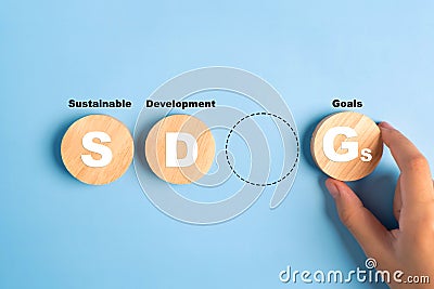 Sustainable development goals. SDGs. concept. The 2030 Agenda for sustainable development. Developed in cooperation with UN system Stock Photo