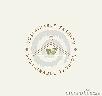 Sustainable fashion logo.Eco friendly production. Vector Illustration