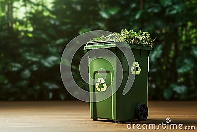 Sustainable living recycling bin positioned for eco friendly waste disposal Stock Photo