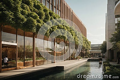 Sustainable urban design featuring eco-friendly elements Stock Photo