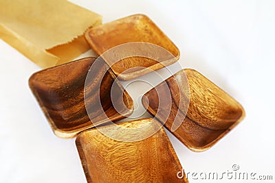 Sustainable wooden items for common use Stock Photo