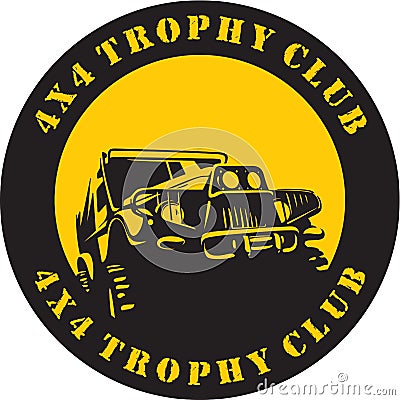 Suv 4x4 trophy club sign Vector Illustration