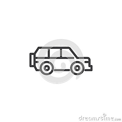 SUV Car line icon Vector Illustration