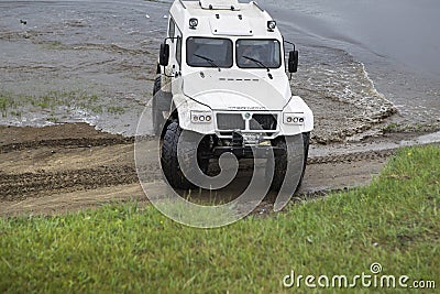 SUV with huge wheels Editorial Stock Photo