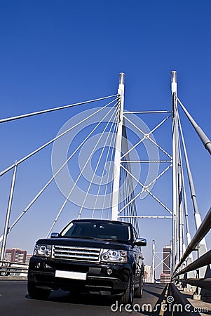 SUV on Nelson Mandela Bridge Stock Photo