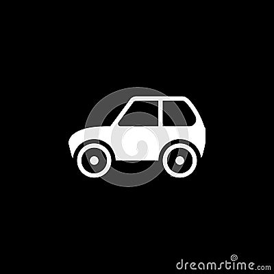 Suv vector icon isolated on black background . Vector Illustration