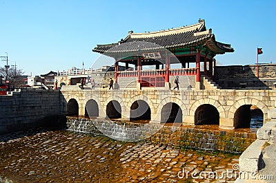 Suwoncheon, Northern Gate in Hwaseong Fortress Stock Photo