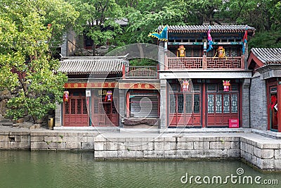 Suzhou market street in Summer Palace, Beijing Stock Photo