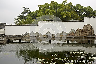 Suzhou Museum and reflection Stock Photo