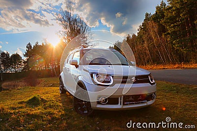 Suzuki Ignis car with 1.2 Dualjet engine. Editorial Stock Photo