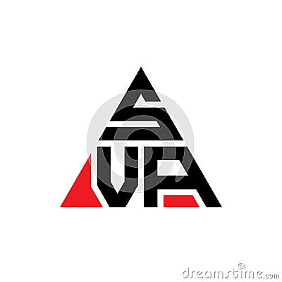 SVA triangle letter logo design with triangle shape. SVA triangle logo design monogram. SVA triangle vector logo template with red Vector Illustration