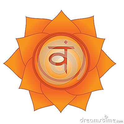 Svadhisthana. Sexual, second, sacral chakra symbol Vector Illustration