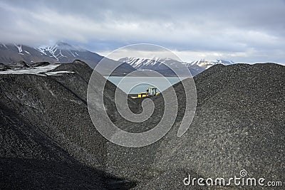 Svalbard coal mining Stock Photo