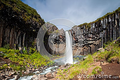 Svartifoss waterfall Stock Photo