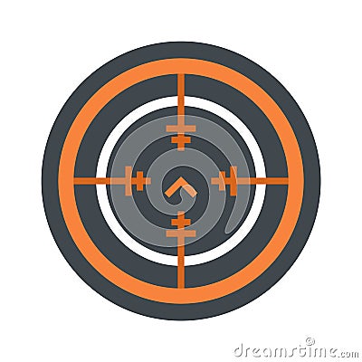 Svd gun aim icon, flat style Cartoon Illustration