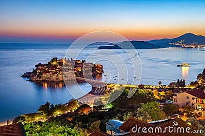 Sveti Stefan from above Stock Photo