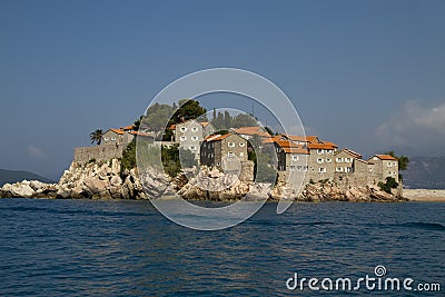 Sveti Stefan Island City Stock Photo