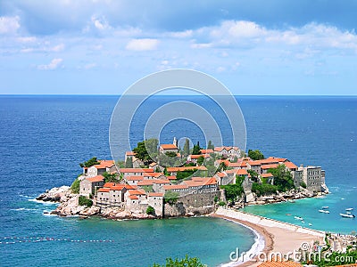 Sveti Stefan island, Montenegro Stock Photo